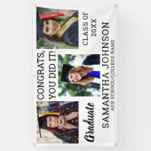 Afstuderen 3 Photo Congrats Afstuderen 2023 White Spandoek (Verticaal)