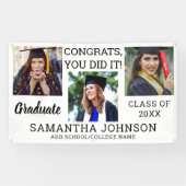 Afstuderen 3 Photo Congrats Afstuderen 2023 White Spandoek (Horizontaal)