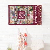 Afstuderen 42 Fotocollage Maroon Klasse Jaar Spandoek (Insitu)