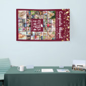 Afstuderen 42 Fotocollage Maroon Klasse Jaar Spandoek (Beurs)