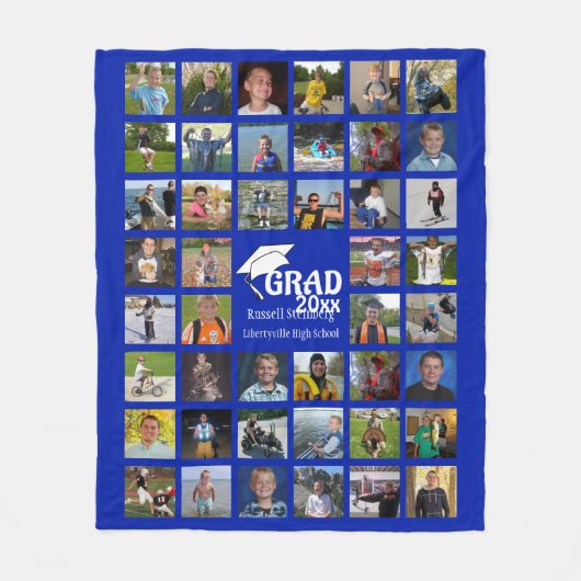 Afstuderen 44 Foto Collage | Naam en school Fleece Deken (Voorkant)