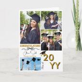 Afstuderen 4 Aangepaste foto's, Afstuderen, Goud & Feestdagen Kaart (Voorkant)