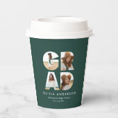 Afstuderen 4 foto modern gepersonaliseerd groen papieren bekers (Achterkant)