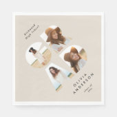 Afstuderen 4 foto modern gepersonaliseerd natuurli servet (Voorkant)