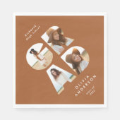 Afstuderen 4 foto modern gepersonaliseerd terracot servet (Voorkant)