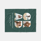 Afstuderen 4 foto moderne gepersonaliseerde groene fleece deken (Voorkant (Horizontaal))