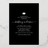 Afstuderen 4 Foto Real Gold Folie Uitnodiging (Achterkant)