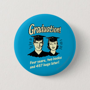 Afstuderen: 4 jaar, 2 boeken ronde button 5,7 cm