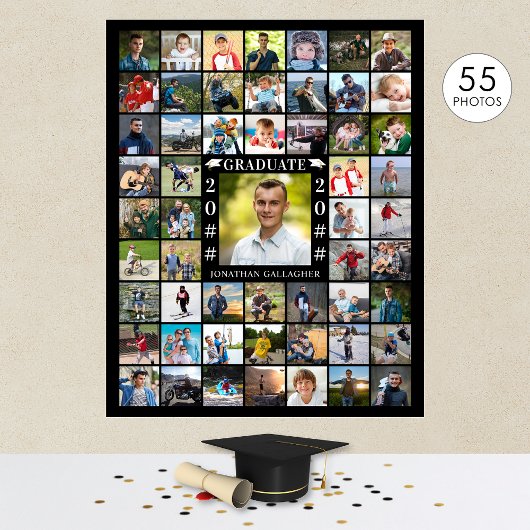 Afstuderen 55 Foto Collage Persoonlijk Poster