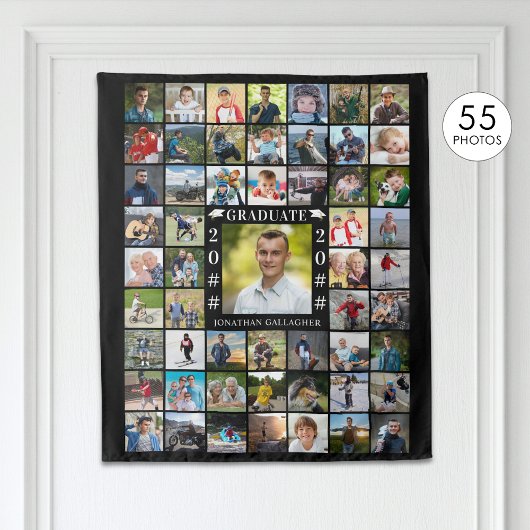 Afstuderen 55 Fotocollage aangepaste kleur achterg Wandkleed