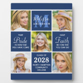 Afstuderen 5 Foto Collage Inspirerend Navy Blue Fotoplaat (Voorkant)