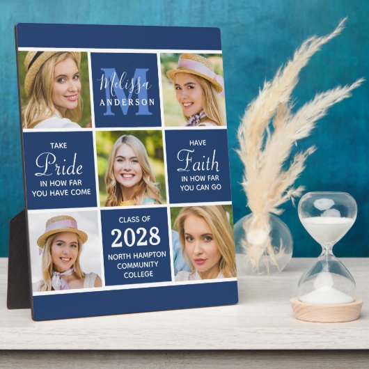 Afstuderen 5 Foto Collage Inspirerend Navy Blue Fotoplaat (Zijkant)
