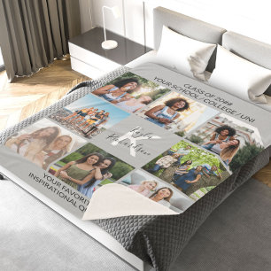 Afstuderen 8 Foto Collage en Quote Gray Afstuderen Sherpa Deken