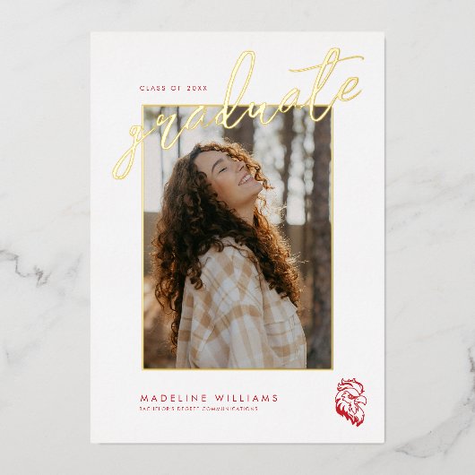 Afstuderen aan Jacksonville State University Folie Uitnodiging (Voorkant)