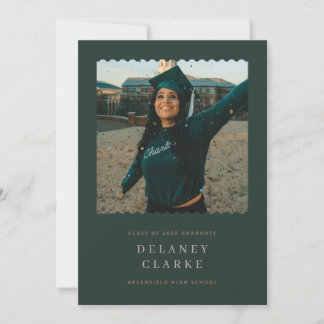 Afstuderen aangekondigd met Scalloped Edge Photo Aankondiging