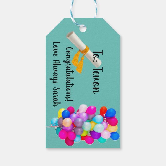 Afstuderen aangepaste cadeaulabels (Achterkant)