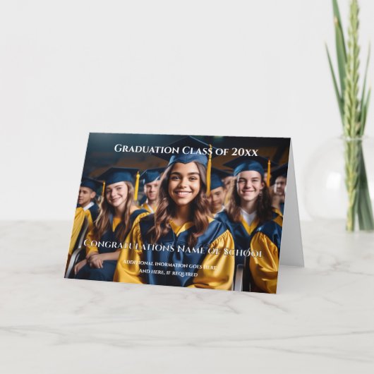 Afstuderen aangepaste foto collage kleur afbeeldin kaart (Voorkant)