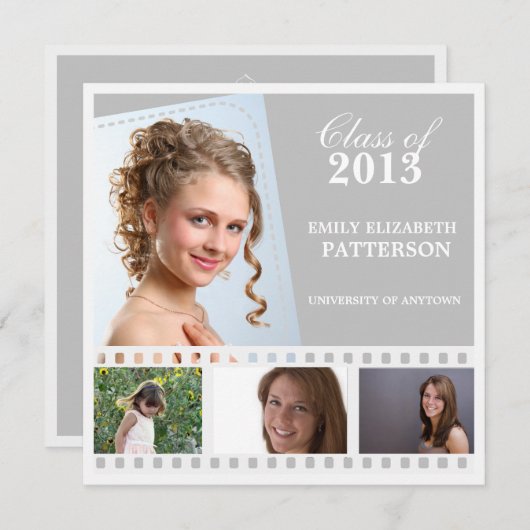 Afstuderen Aangepaste fotofilm Kaart (Voorkant / Achterkant)