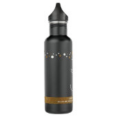 Afstuderen Aangepaste schoolnaam Confetti Gold zwa Waterfles (Links)