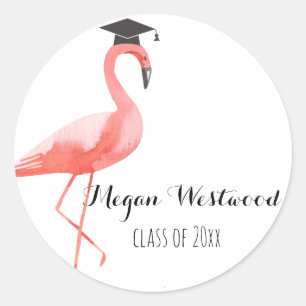 Afstuderen aangepaste sticker grappig flamingo tro
