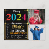 Afstuderen Aangepaste Tekst & Afbeelding 1e Grade Aankondigingskaart (Achterkant)