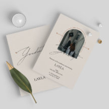 Afstuderen aankondiging: 1 foto, crème kleur