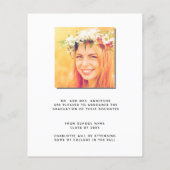 Afstuderen aankondiging begrotingspampagnes blush (Achterkant)