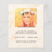 Afstuderen aankondiging begrotingspampagnes blush (Achterkant)