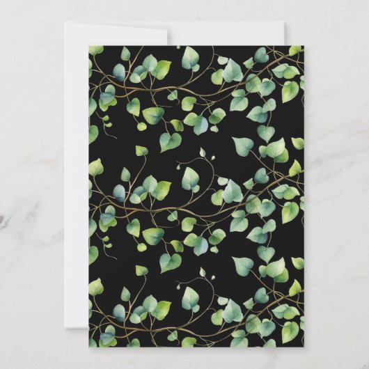 Afstuderen aankondiging Boho Arch Ivy, zwart (Achterkant)