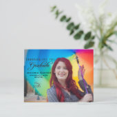 Afstuderen aankondiging Briefkaart/uitnodigen foto (Staand voorkant)