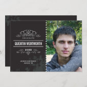 AFSTUDEREN AANKONDIGING cool grunge  zwart (Voorkant / Achterkant)