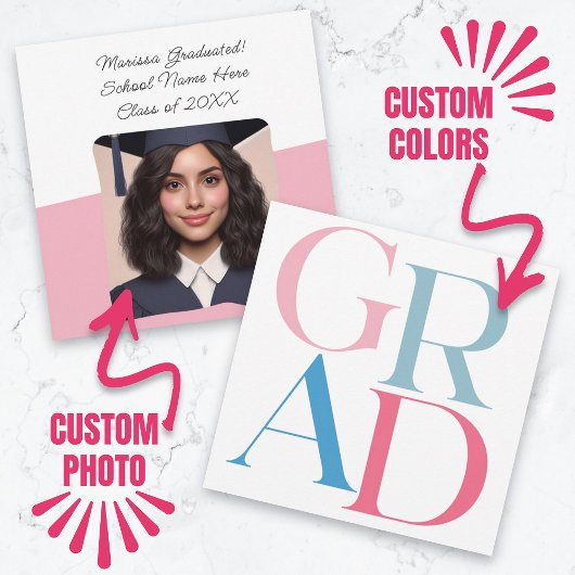 Afstuderen Aankondiging Custom Photo Typography
