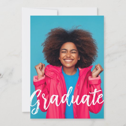 Afstuderen Aankondiging Foto Flat Kaart (Voorkant)