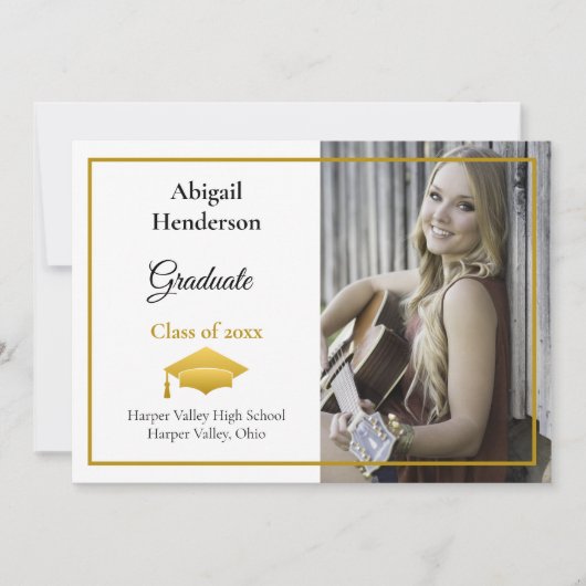 Afstuderen Aankondiging Gold Pet en foto (Voorkant)