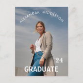 Afstuderen Aankondiging Modern Afstudeerder Foto Briefkaart (Voorkant)