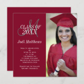 Afstuderen Aankondiging Monogram Foto Afstudeerder (Voorkant / Achterkant)