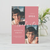 Afstuderen aankondiging, Mozaïek - Roze Kaart (Staand voorkant)