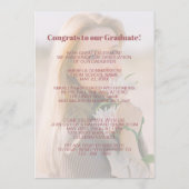 Afstuderen aankondiging op pastel marmeren patroon (Achterkant)