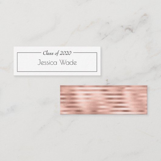 Afstuderen Aankondiging Roos Gold Stripe (Voorkant / Achterkant)