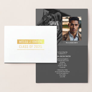 Afstuderen Aankondiging Uitnodiging Folie Kaart