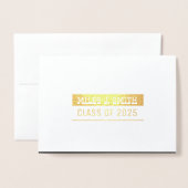 Afstuderen Aankondiging Uitnodiging Folie Kaart (Voorkant met envelop)