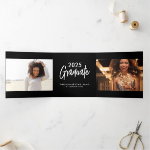 Afstuderen aankondiging van Tri-Fold Multi Photo