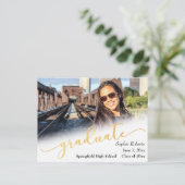 Afstuderen aankondiging w / Foto & Faux Gold Folie (Staand voorkant)