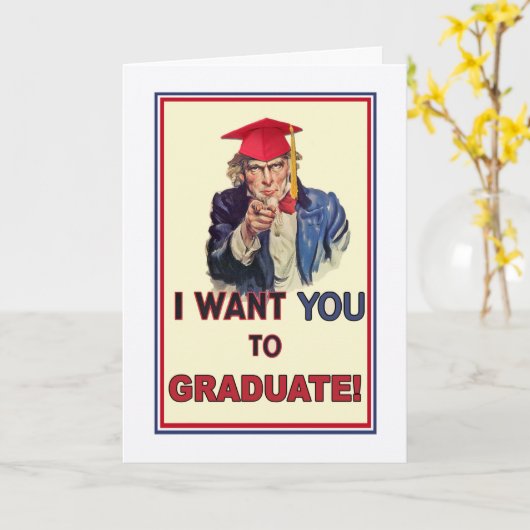 Afstuderen aanmoediging, Uncle Sam geven orders Kaart (Gele Bloem)