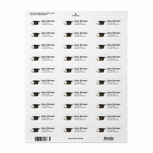 Afstuderen Adresetiketten Klasse van 2025 Etiket (Full Sheet)