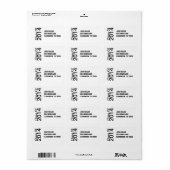 Afstuderen Adreslabel Etiket (Full Sheet)