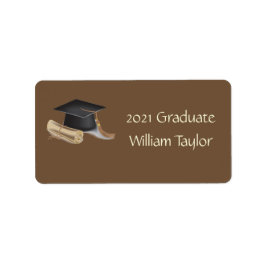 Afstuderen adreslabel etiket