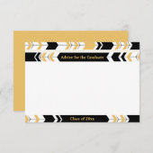 Afstuderen advieskaarten zwarte goudpijlen kaart (Voorkant / Achterkant)