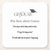 Afstuderen Afloopklep Vierkante Kartonnen Onderzetter (Voorkant)