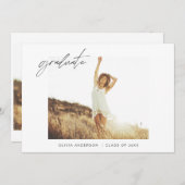 Afstuderen Afstudeerder Aankondiging Foto minimali (Voorkant / Achterkant)